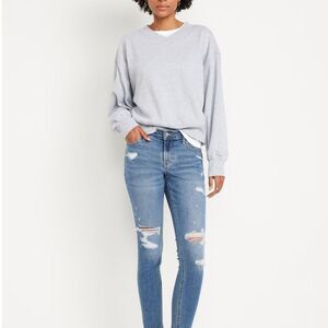 OLD NAVY size 4 Women's Blue Distressed Jeans ROCKSTAR SKINNY